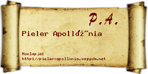 Pieler Apollónia névjegykártya